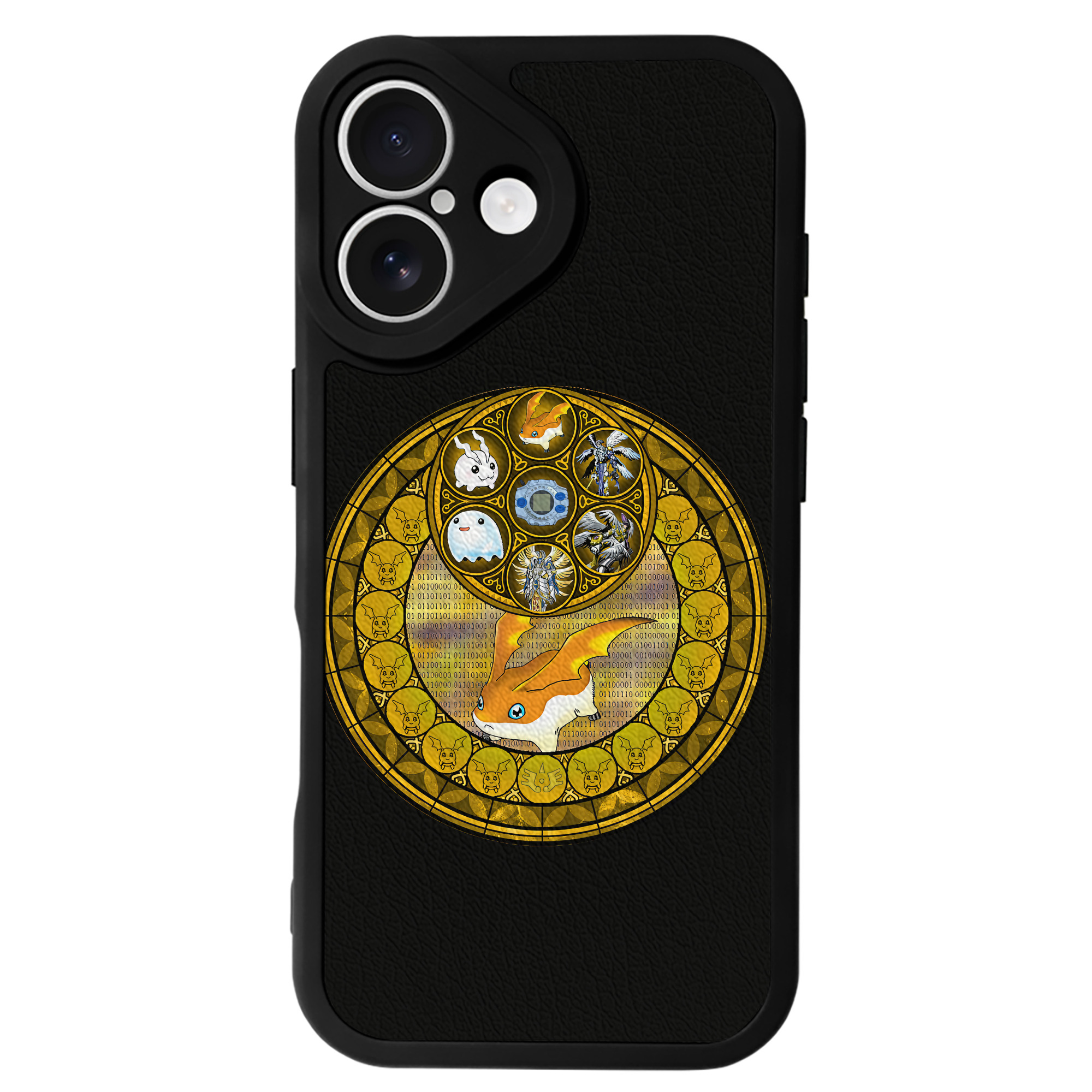 （画像用） Digimon デジタルモンスター/デジモン 【iPhone 16シリーズ対応】シリコンスマホケース（レザー調） 材質：シリコン